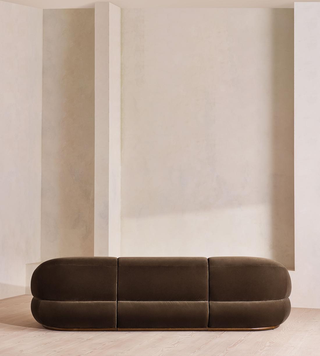 Edison Sectional Sofa - Four Seater - Velvet - Chocolate US - Images - Image 4