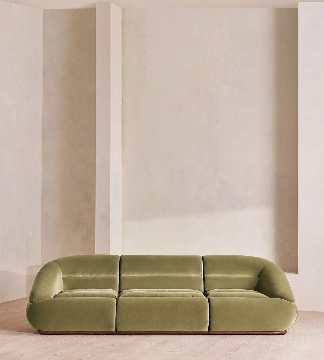 Edison Sectional Sofa - Four Seater - Velvet - Lichen US - Listing - Image 1