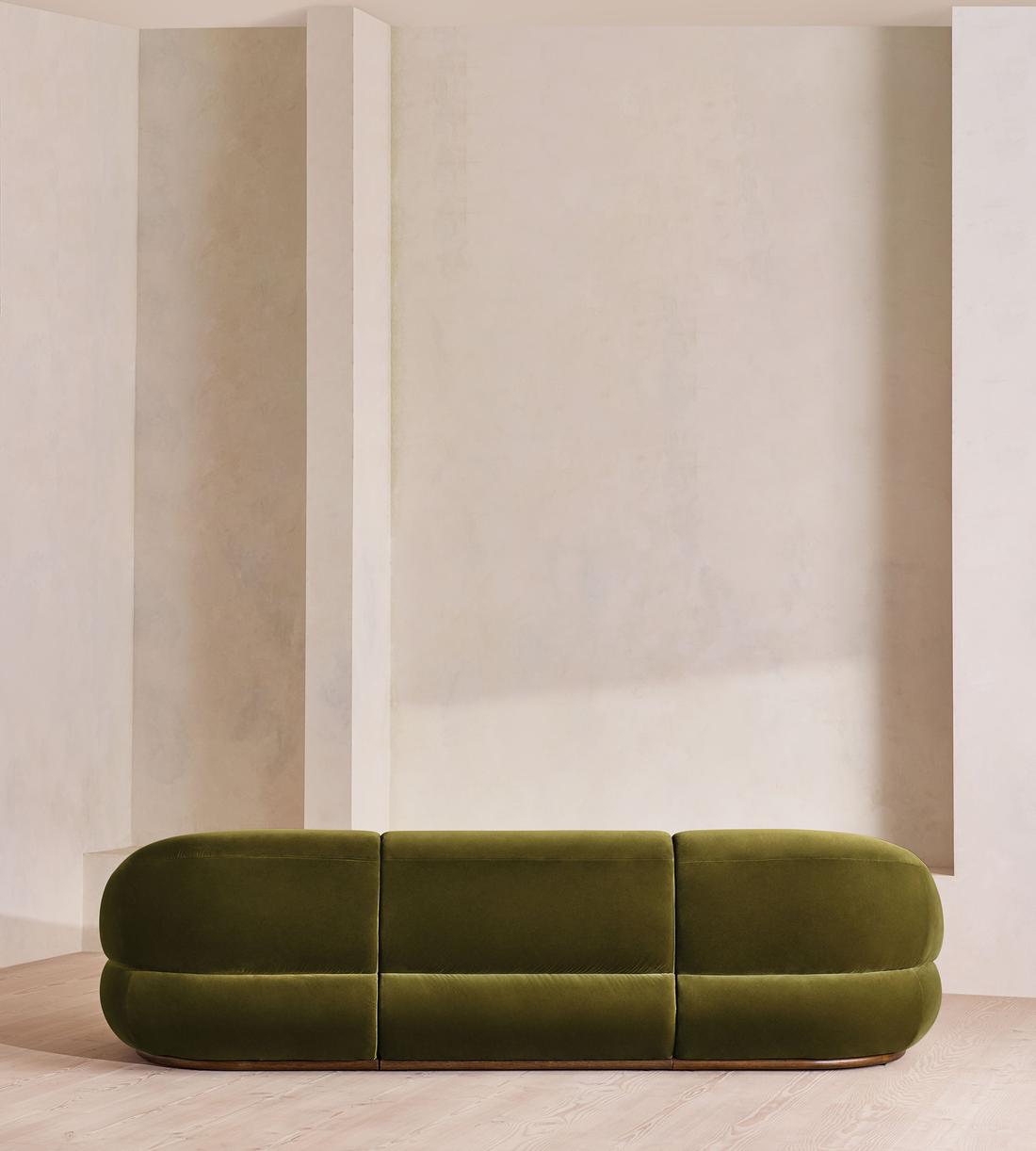 Edison Sectional Sofa - Four Seater - Velvet - Olive US - Images - Image 4