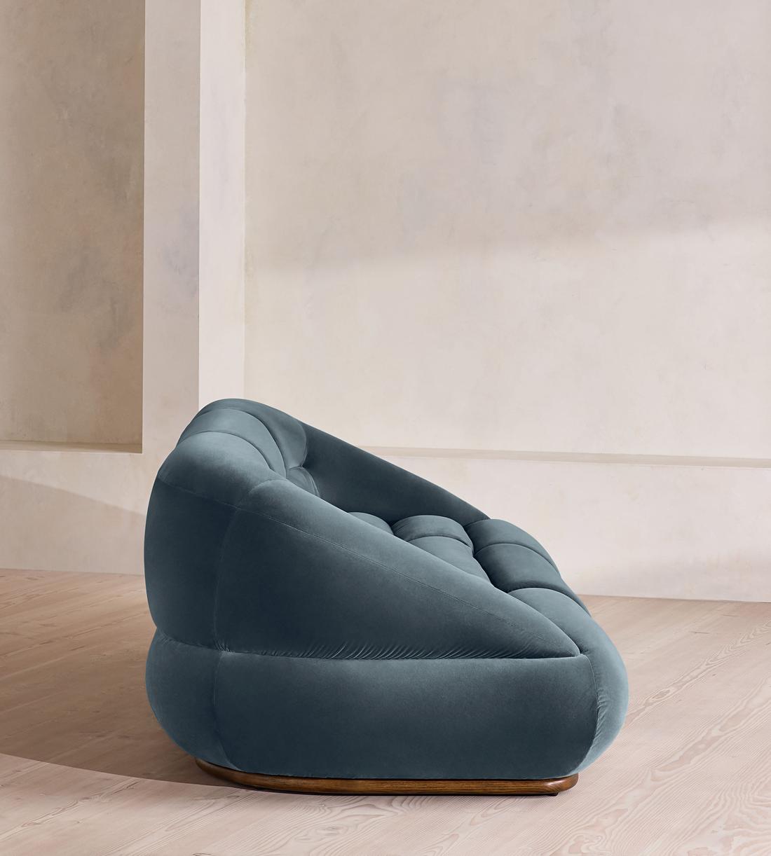 Edison Modular Sofa - Four Seater - Velvet - Grey Blue UK - Images - Image 3