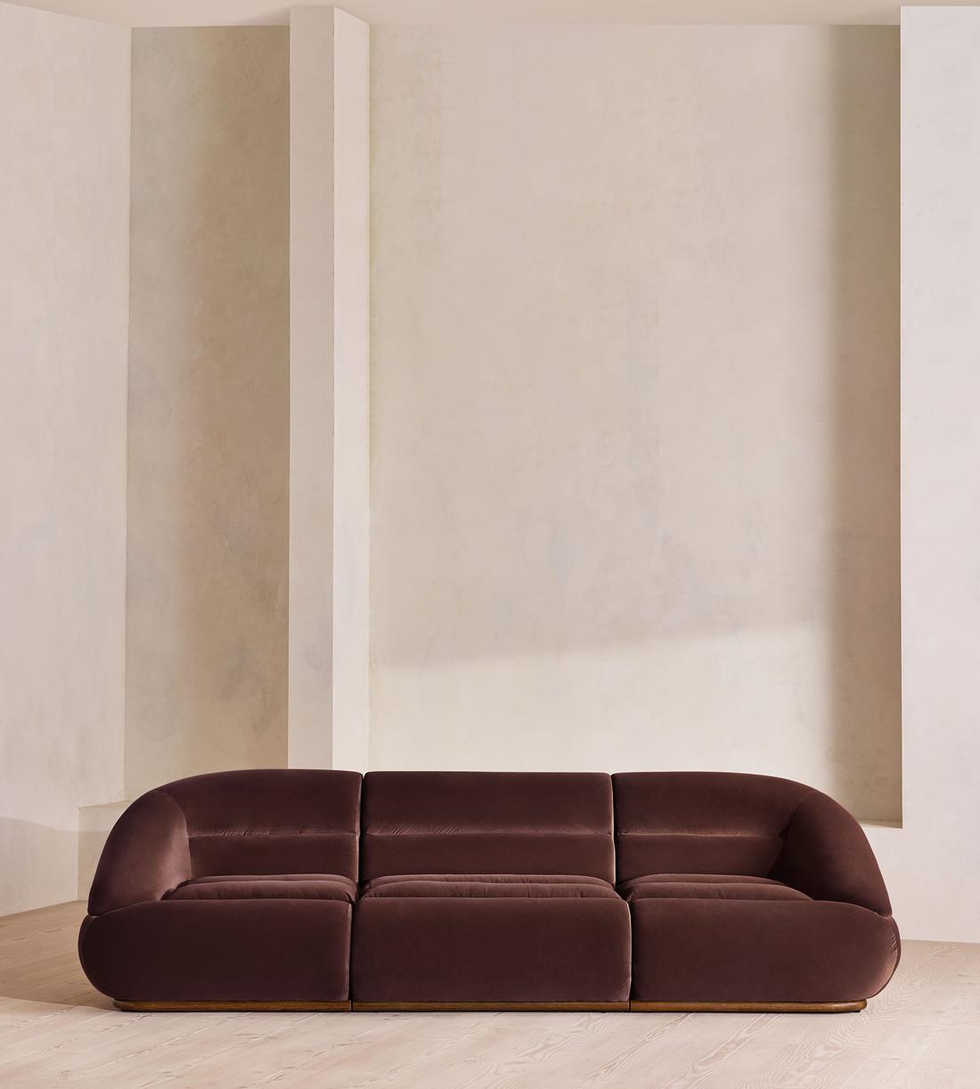 Edison Sectional Sofa - Four Seater - Velvet - Aubergine US - Listing - Image 1