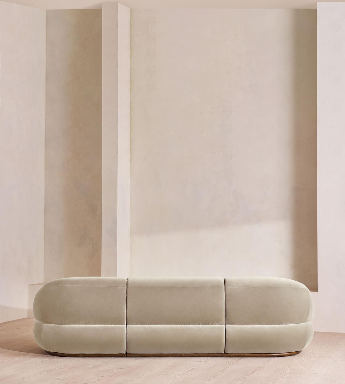Edison Sectional Sofa - Four Seater - Velvet - Oyster US - Images - Image 4