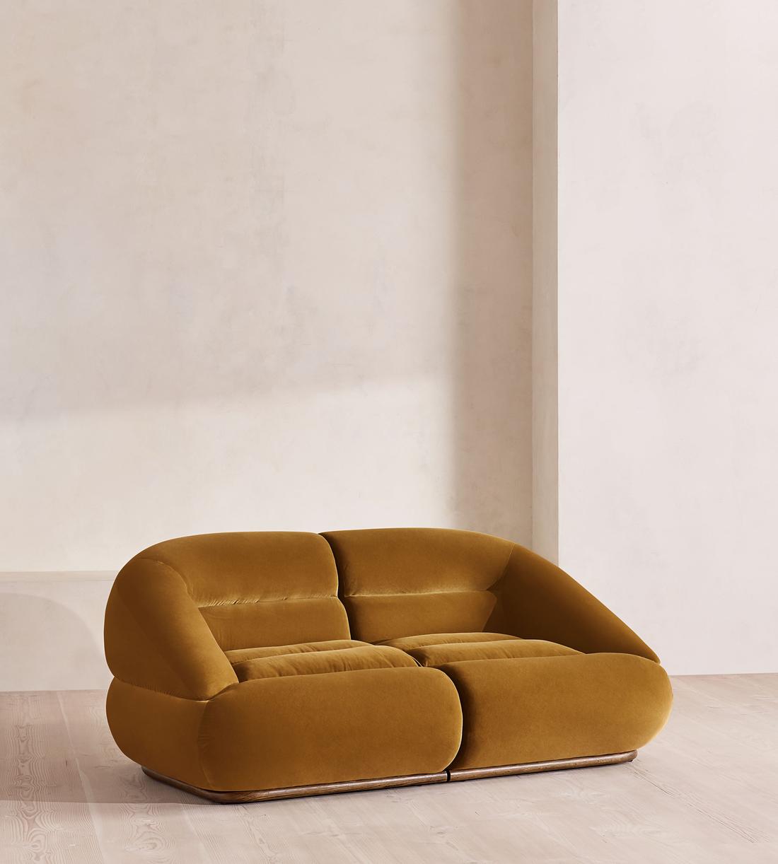 Edison Sectional Sofa - Three Seater - Velvet - Mustard US - Listing - Image 2