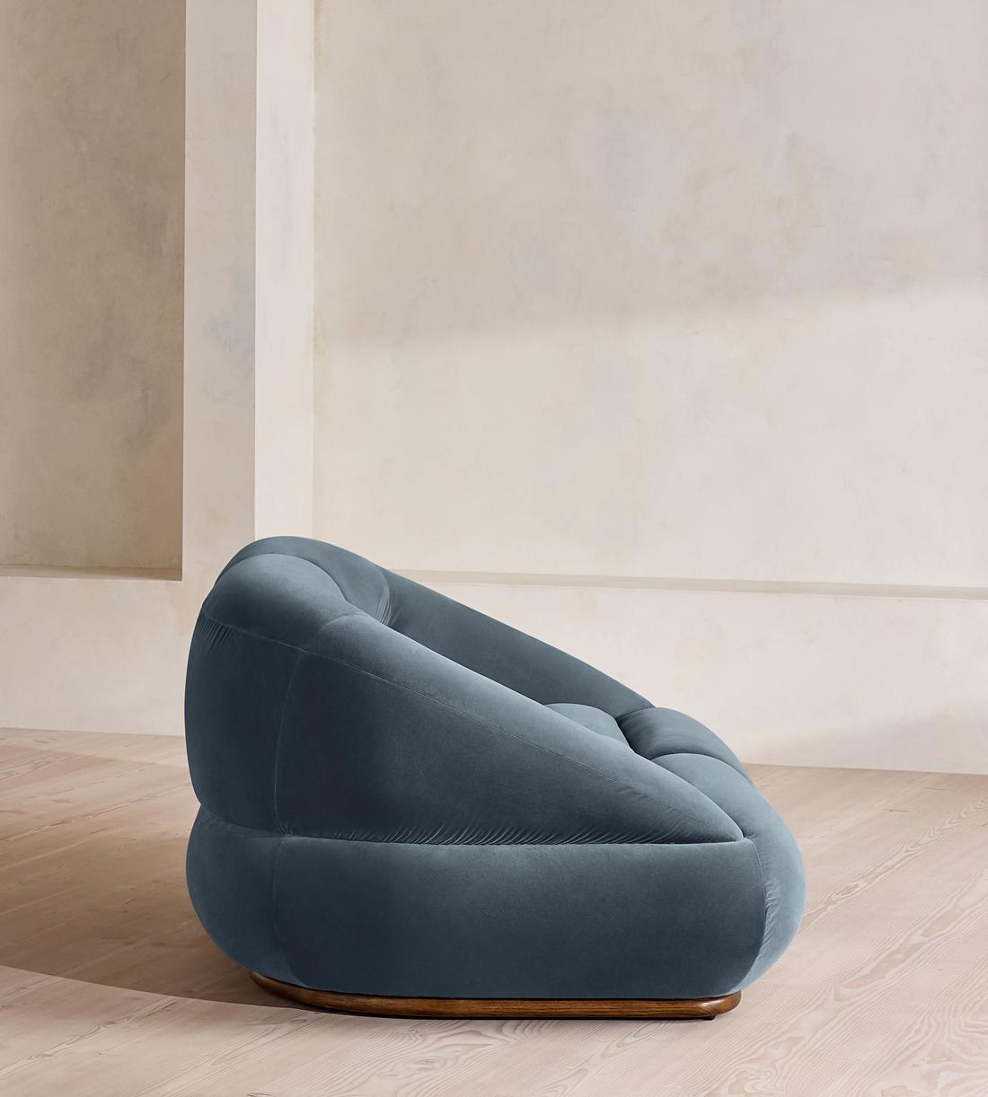 Edison Modular Sofa - Three Seater - Velvet - Grey Blue UK - Images - Image 3