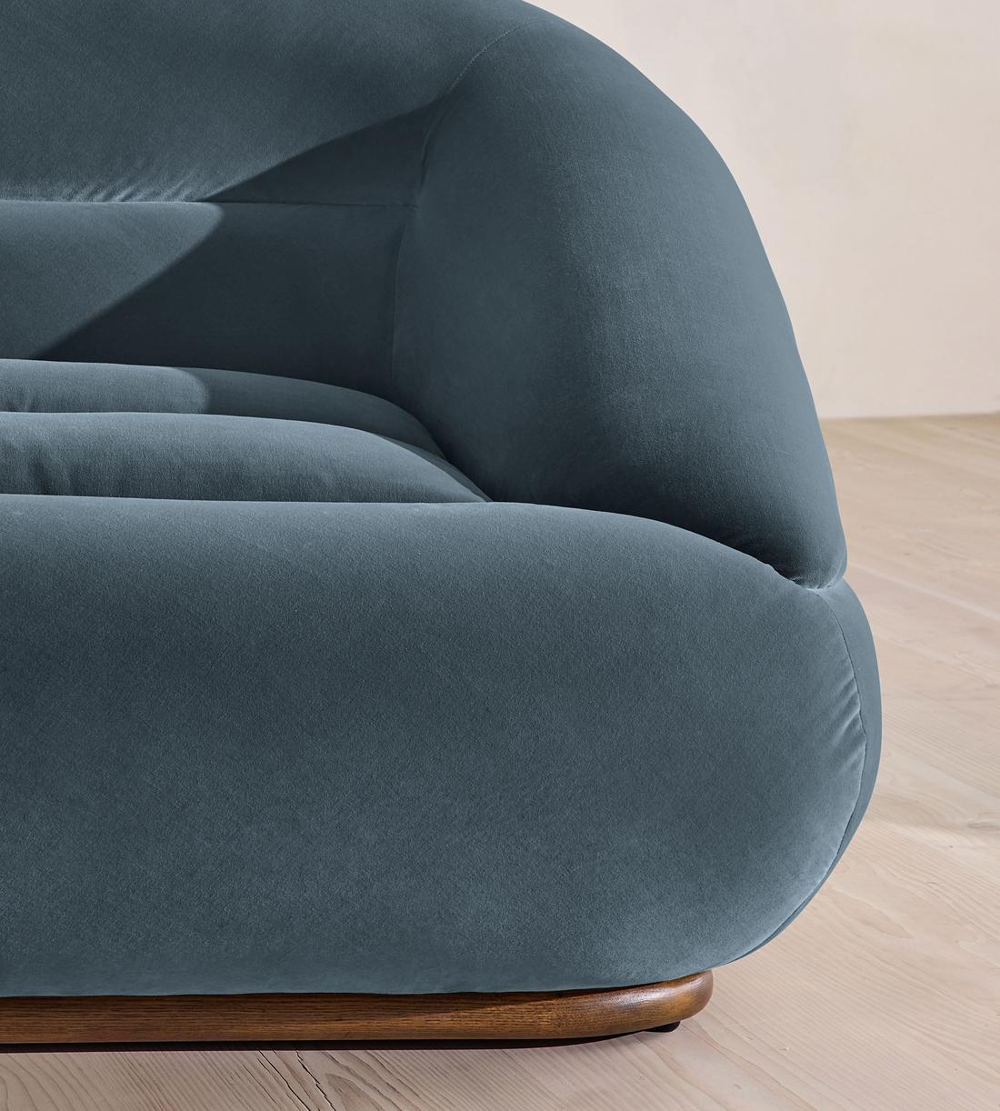 Edison Sectional Sofa - Three Seater - Velvet - Grey Blue US - Images - Image 5