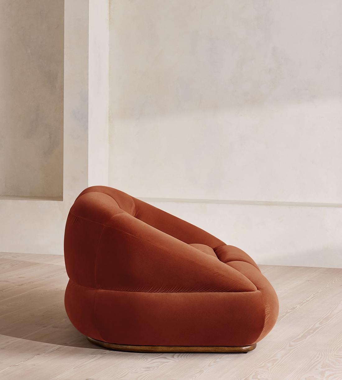 Edison Sectional Sofa - Three Seater - Velvet - Rust US - Images - Image 3