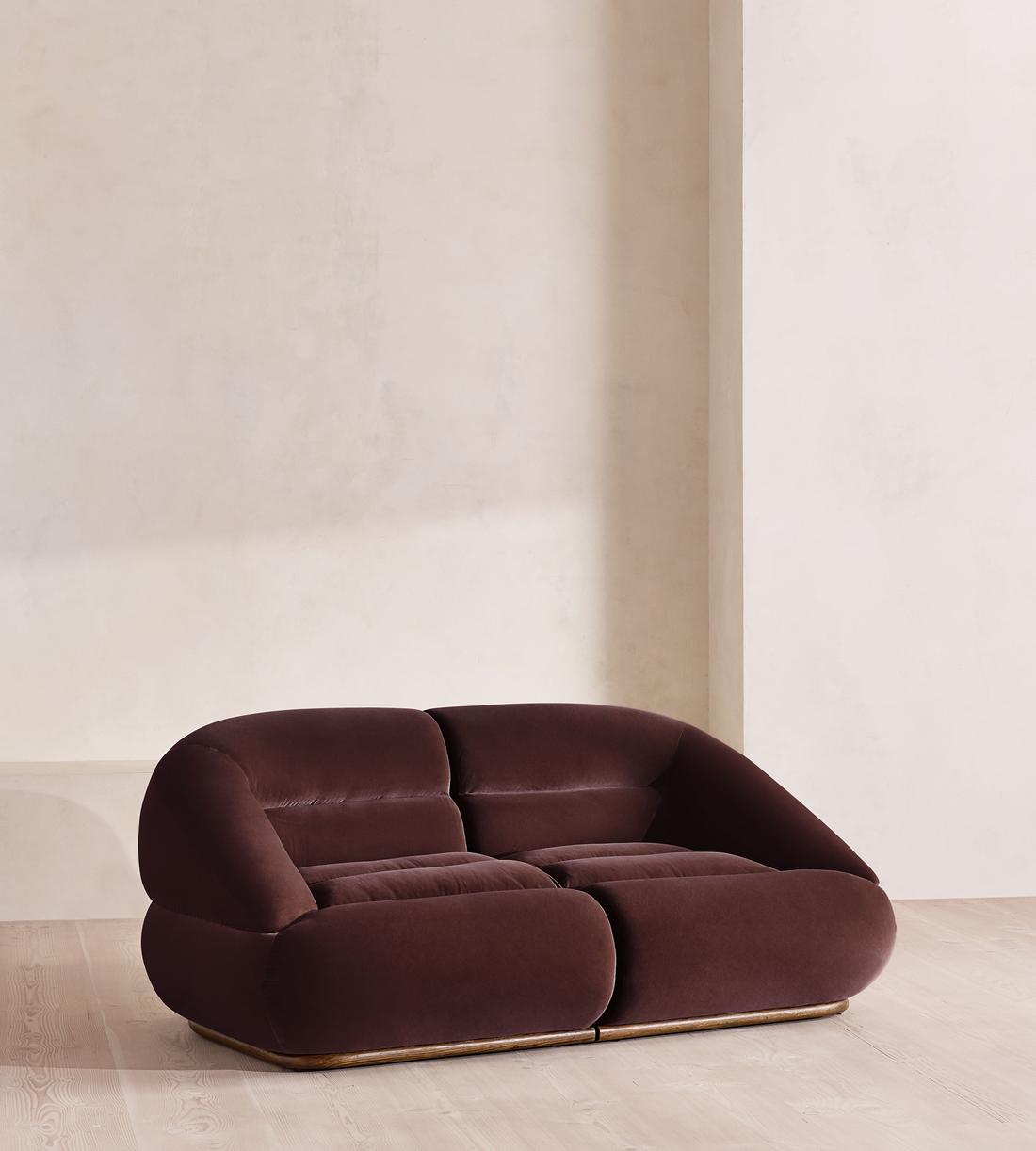 Edison Sectional Sofa - Three Seater - Velvet - Aubergine US - Listing - Image 2