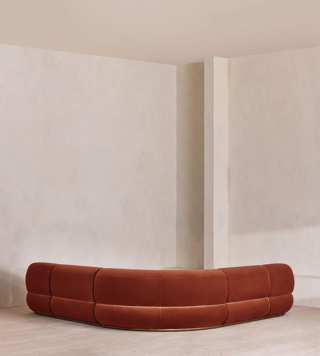 Edison Modular Sofa - Corner Sofa - Velvet - Rust UK - Images - Image 3