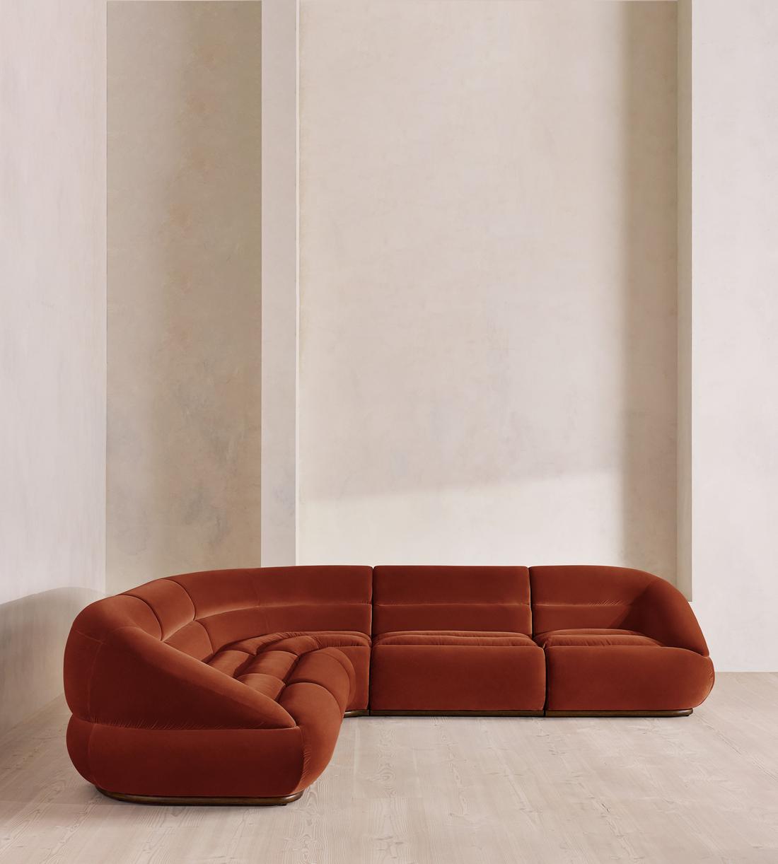 Edison Sectional Sofa - Corner Sofa - Velvet - Rust US - Listing - Image 2