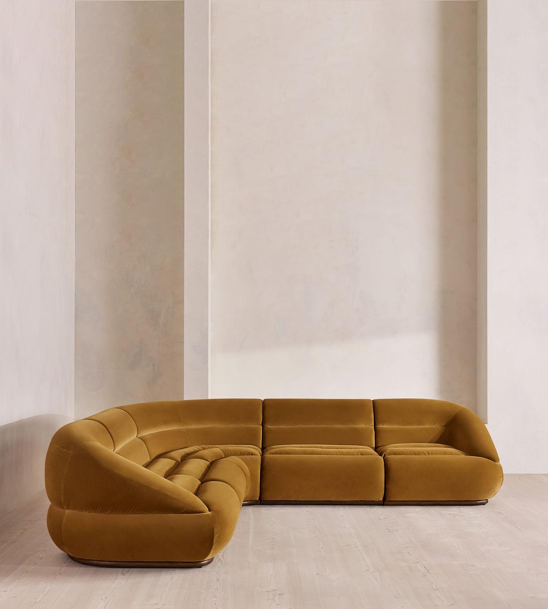 Edison Sectional Sofa - Corner Sofa - Velvet - Mustard US - Listing - Image 2