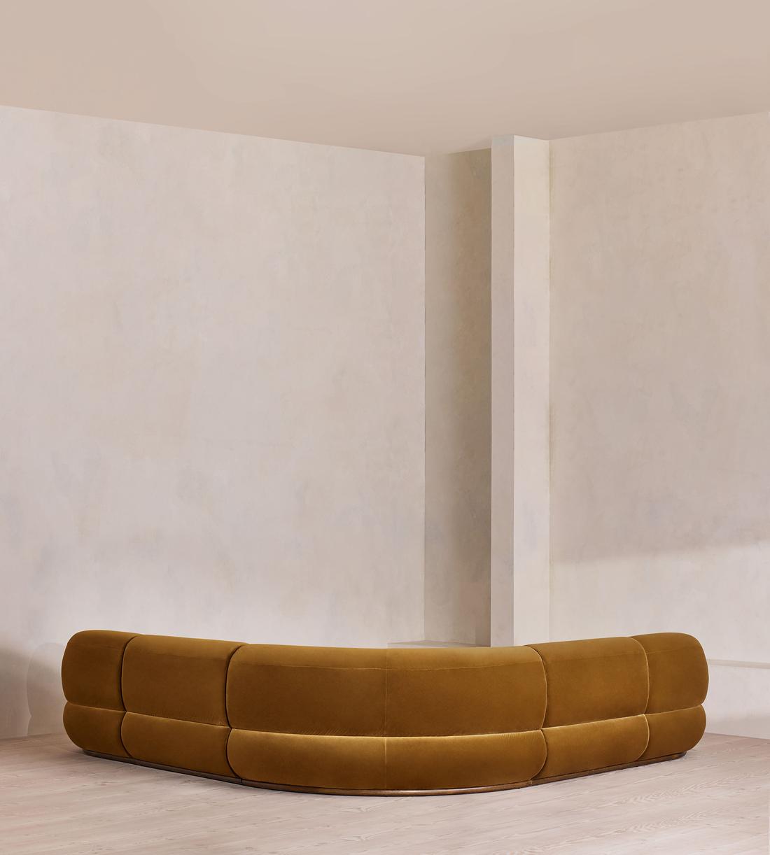 Edison Sectional Sofa - Corner Sofa - Velvet - Mustard US - Images - Image 3