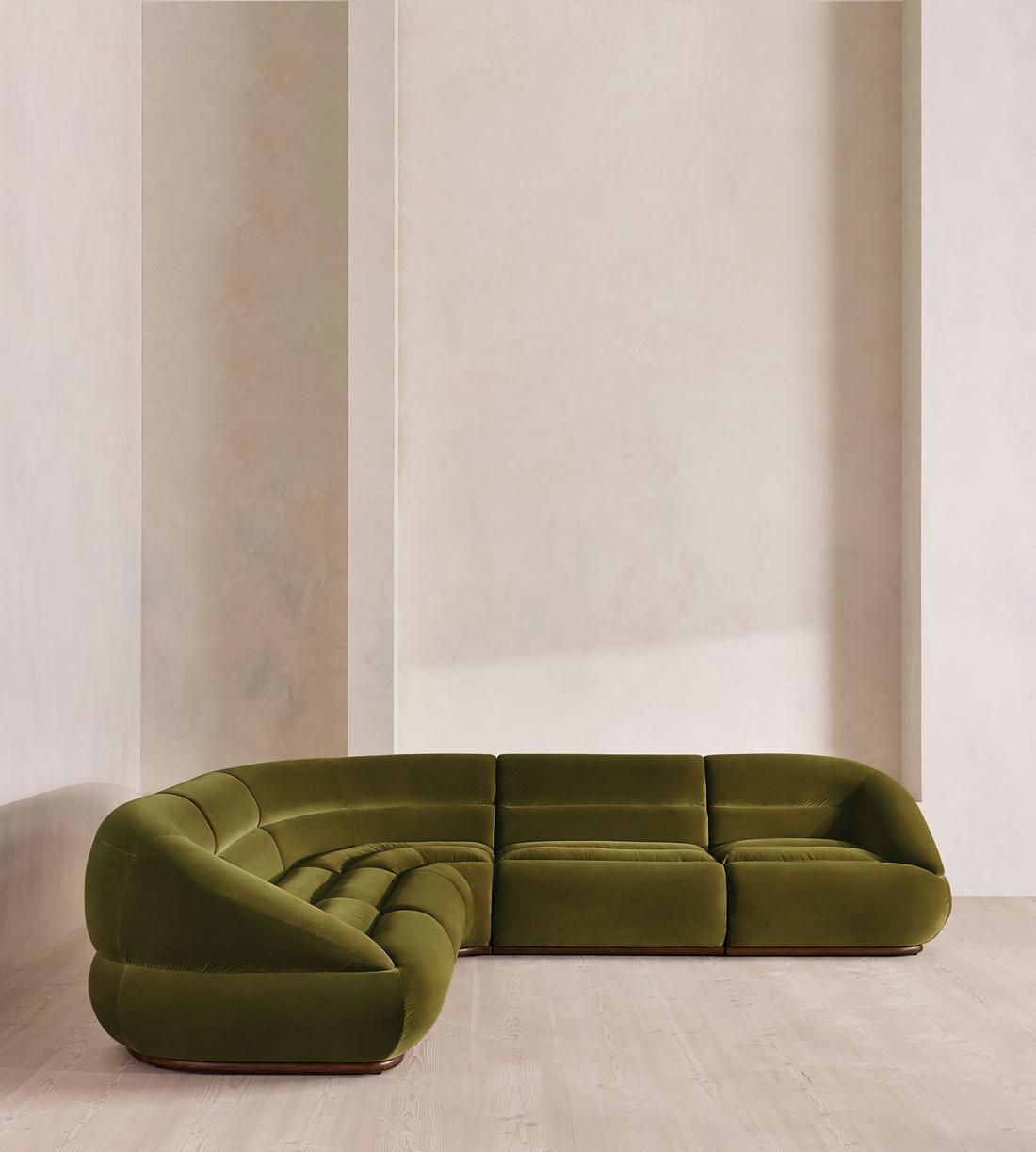 Edison Sectional Sofa - Corner Sofa - Velvet - Olive US - Listing - Image 2