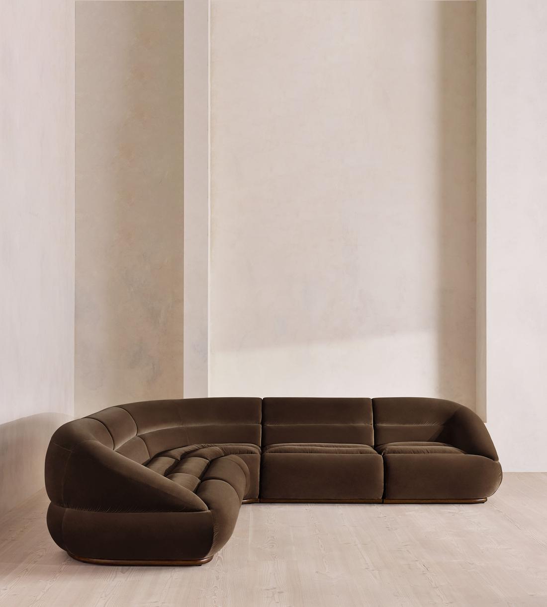 Edison Sectional Sofa - Corner Sofa - Velvet - Chocolate US - Listing - Image 2