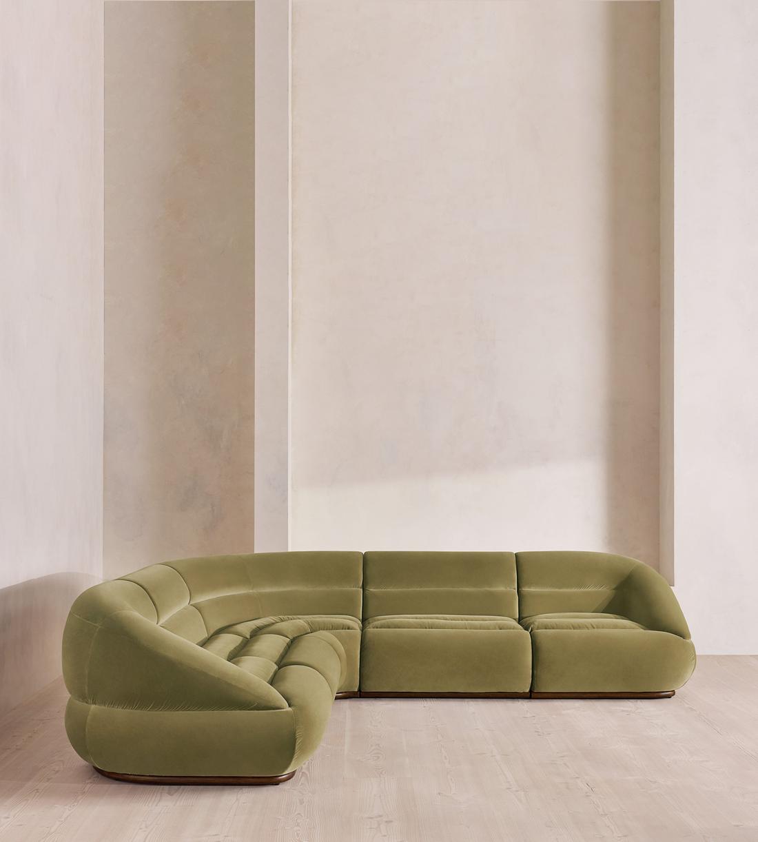 Edison Sectional Sofa - Corner Sofa - Velvet - Lichen US - Listing - Image 2