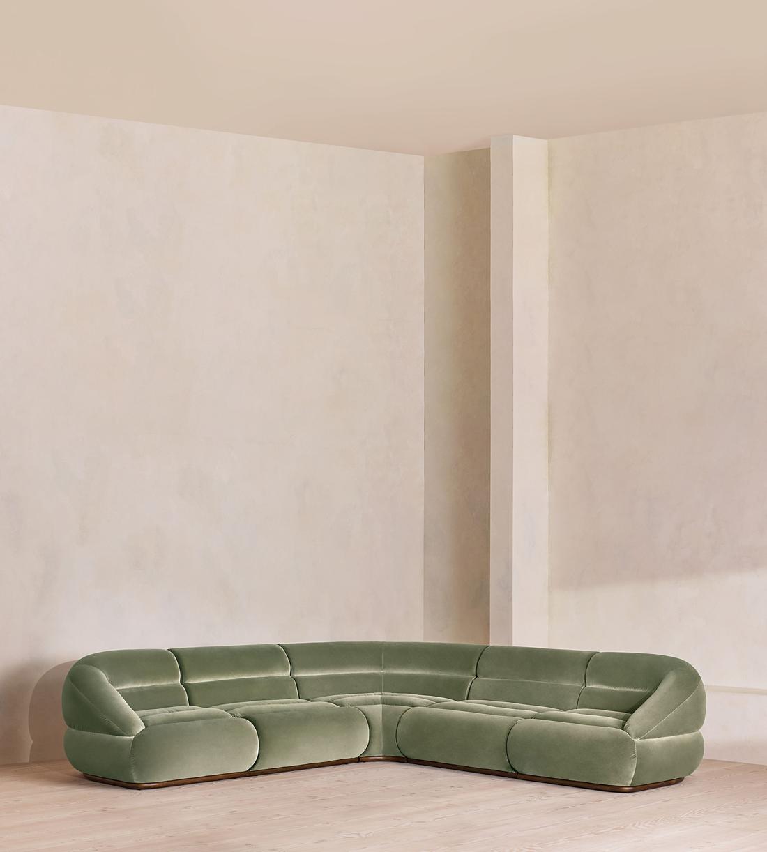 Edison Modular Sofa - Corner Sofa - Velvet - Seafoam UK - Listing - Image 1