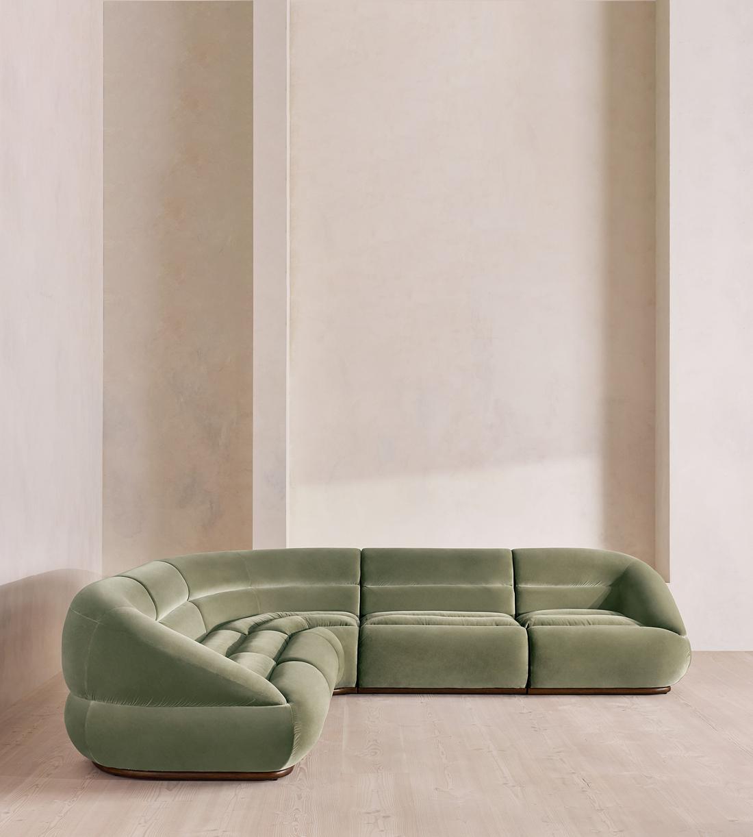 Edison Sectional Sofa - Corner Sofa - Velvet - Seafoam US - Listing - Image 2