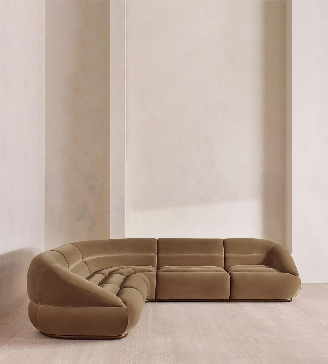 Edison Sectional Sofa - Corner Sofa - Velvet - Truffle US - Listing - Image 2