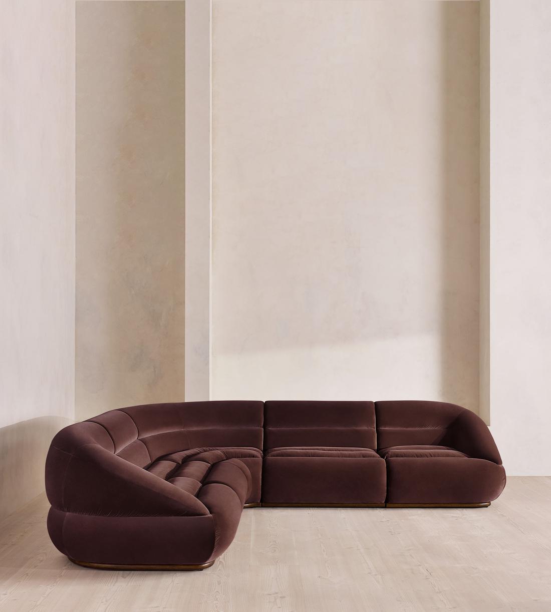 Edison Sectional Sofa - Corner Sofa - Velvet - Aubergine US - Listing - Image 2