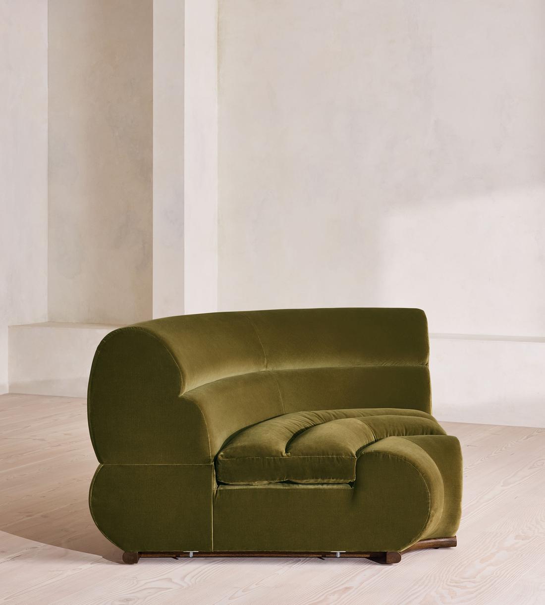 Edison Sectional Sofa - Corner Module - Velvet - Olive - US - Image 8