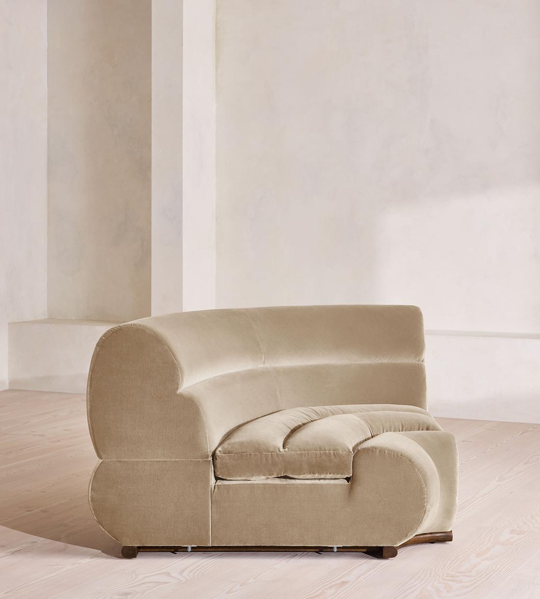 Edison Modular Sofa - Left Arm Module - Velvet - Oyster - UK - Image 7