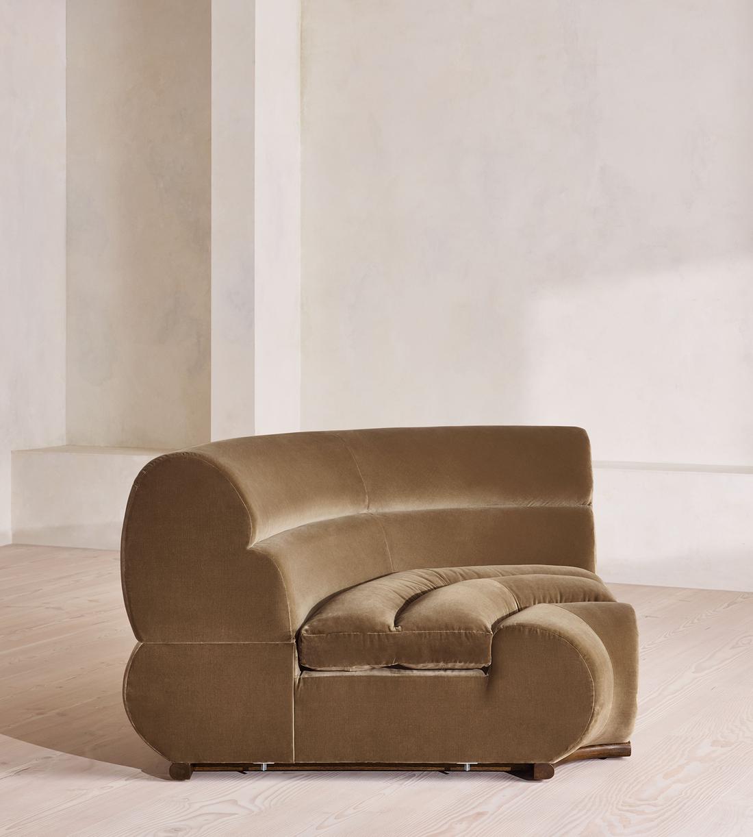 Edison Modular Sofa - Left Arm Module - Velvet - Truffle - UK - Image 7