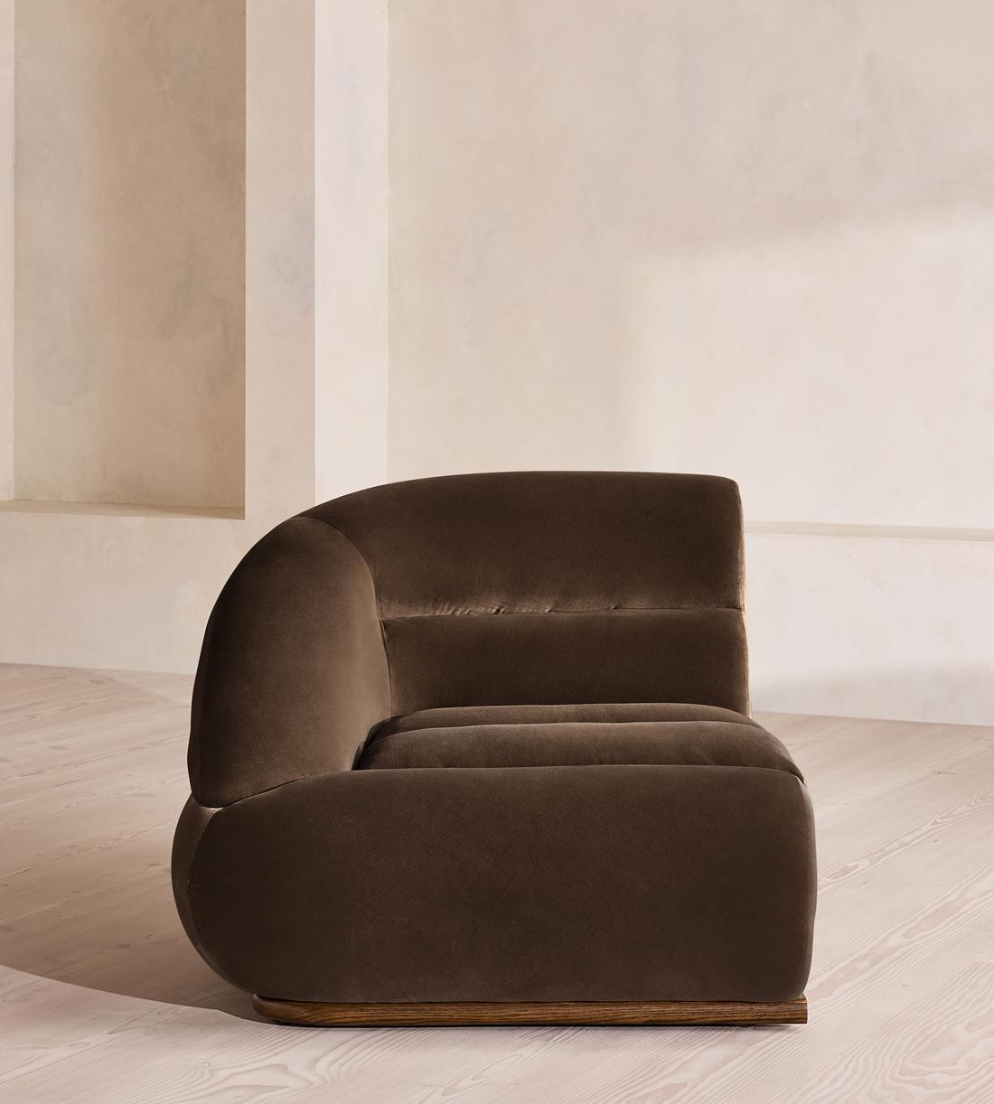 Edison Sectional Sofa - Corner Module - Velvet - Chocolate - US - Image 1