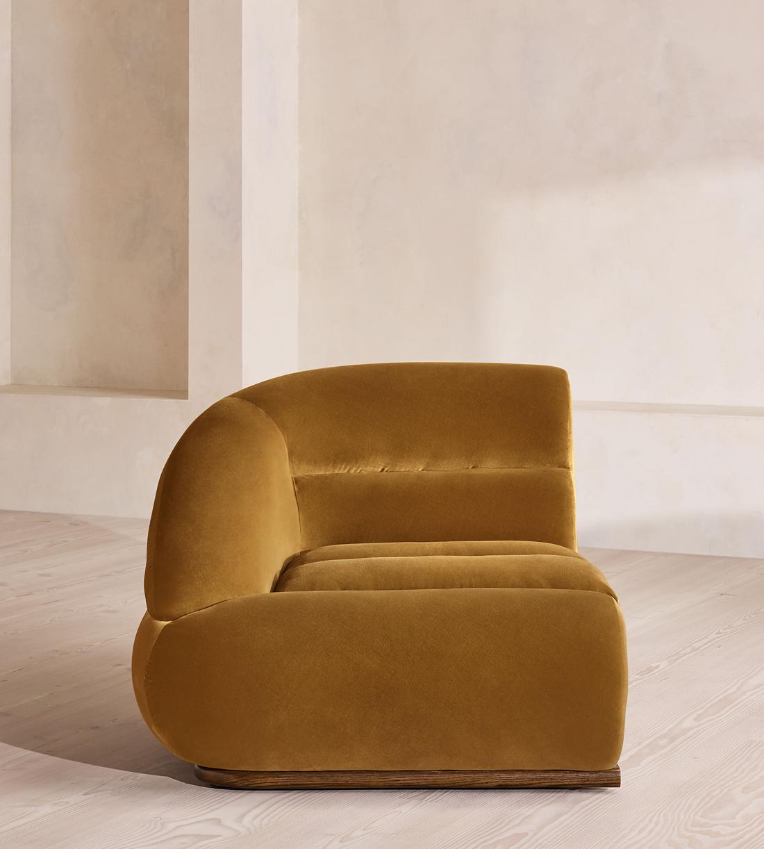 Edison Modular Sofa - Corner Module - Velvet - Mustard - UK - Image 1