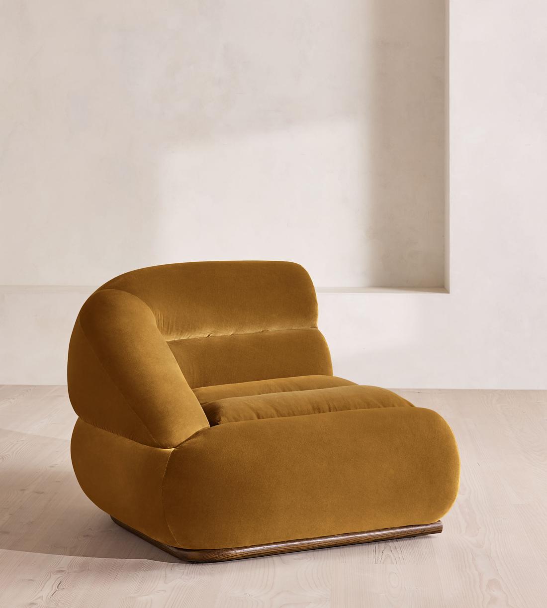 Edison Sectional Sofa - Left Arm Module - Velvet - Mustard - US - Image 2