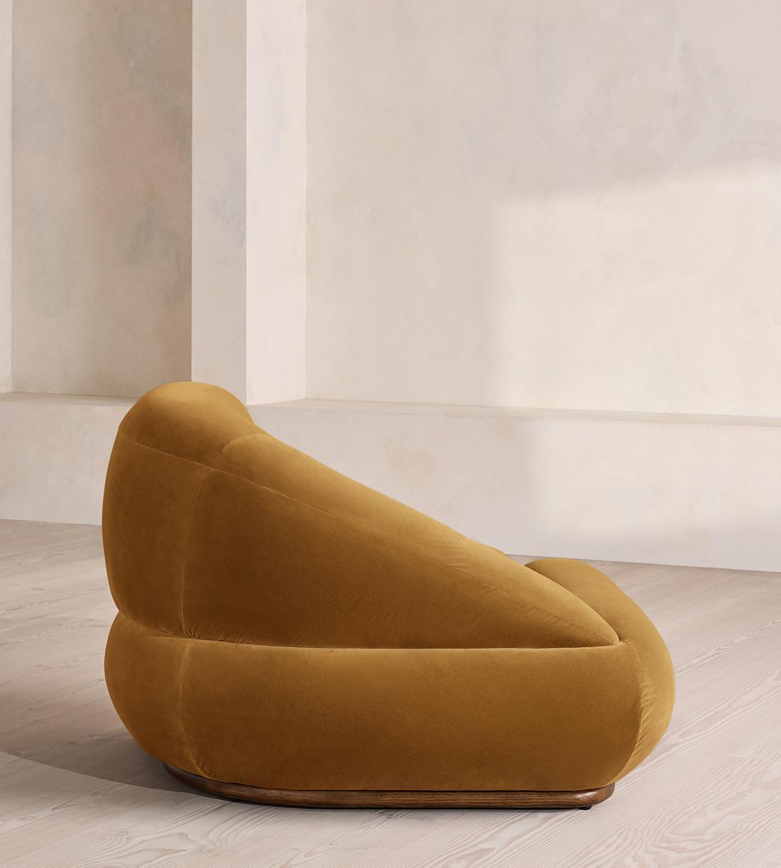 Edison Sectional Sofa - Left Arm Module - Velvet - Mustard - US - Image 3