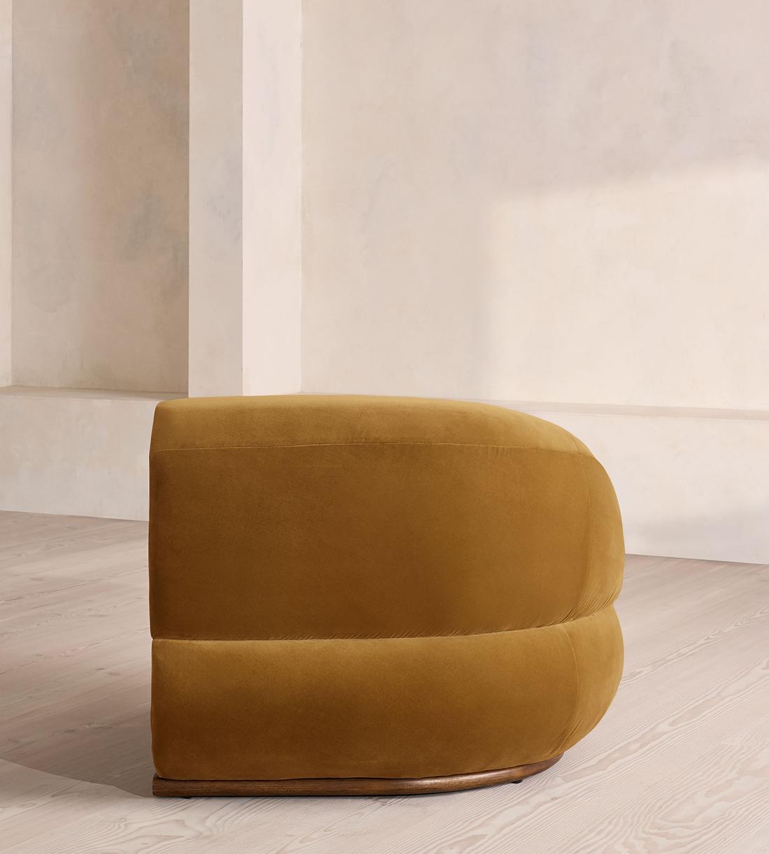 Edison Sectional Sofa - Left Arm Module - Velvet - Mustard - US - Image 4