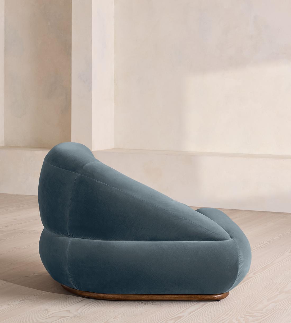 Edison Modular Sofa - Corner Module - Velvet - Grey Blue - UK - Image 3