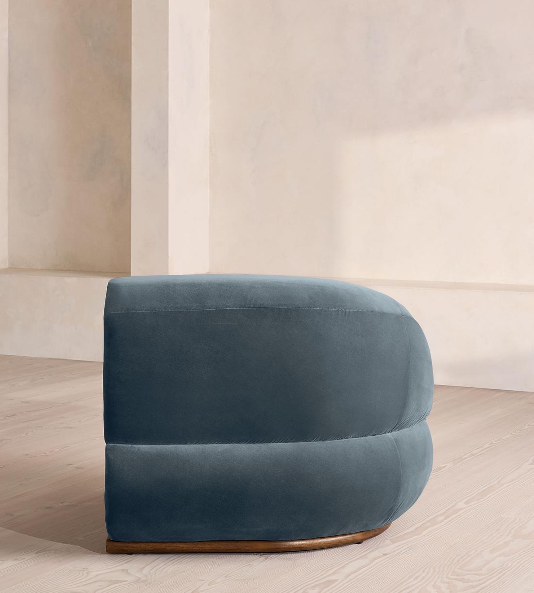 Edison Modular Sofa - Corner Module - Velvet - Grey Blue - UK - Image 4