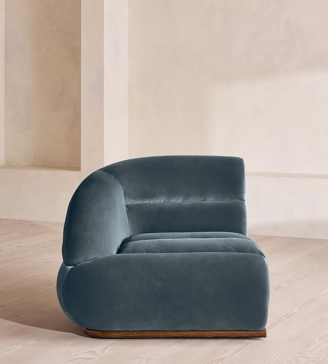 Edison Sectional Sofa - Corner Module - Velvet - Grey Blue - US - Image 1