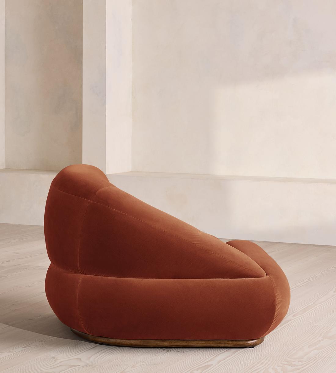 Edison Modular Sofa - Left Arm Module - Velvet - Rust - UK - Image 3