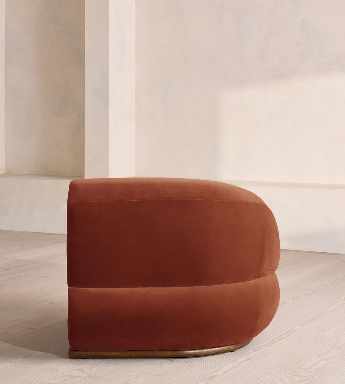 Edison Modular Sofa - Left Arm Module - Velvet - Rust - UK - Image 4