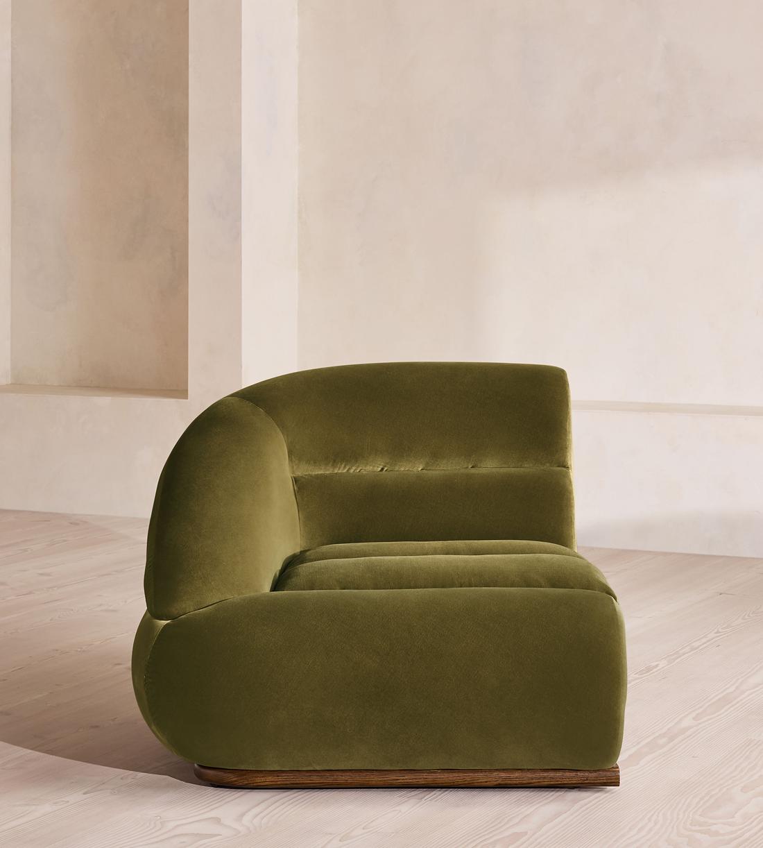 Edison Sectional Sofa - Corner Module - Velvet - Olive - US - Image 1