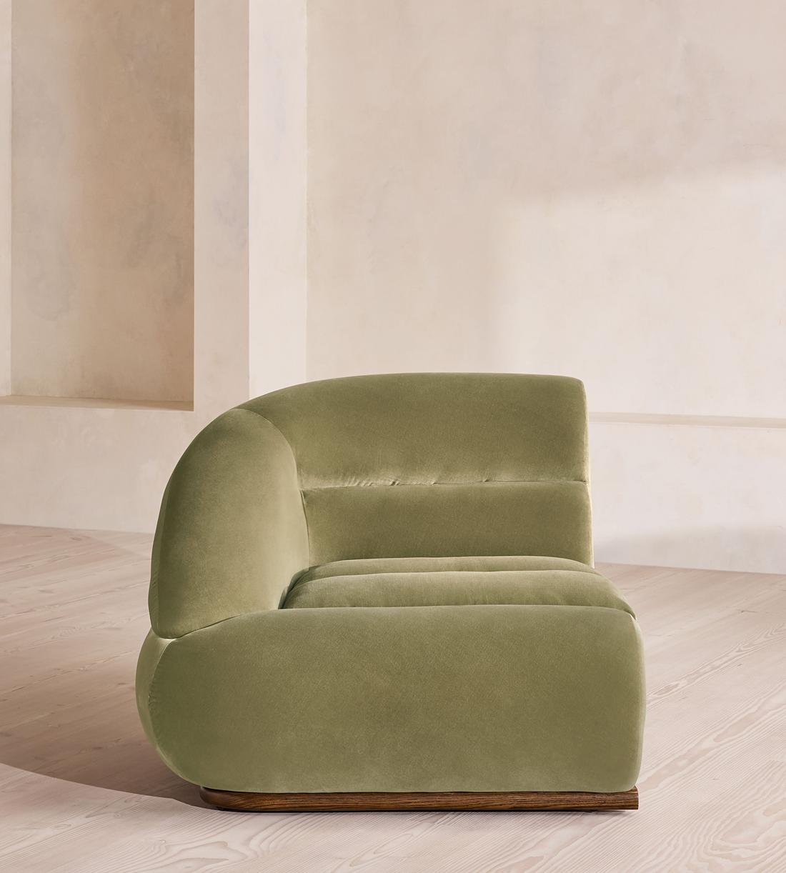 Edison Sectional Sofa - Corner Module - Velvet - Lichen - US - Image 1