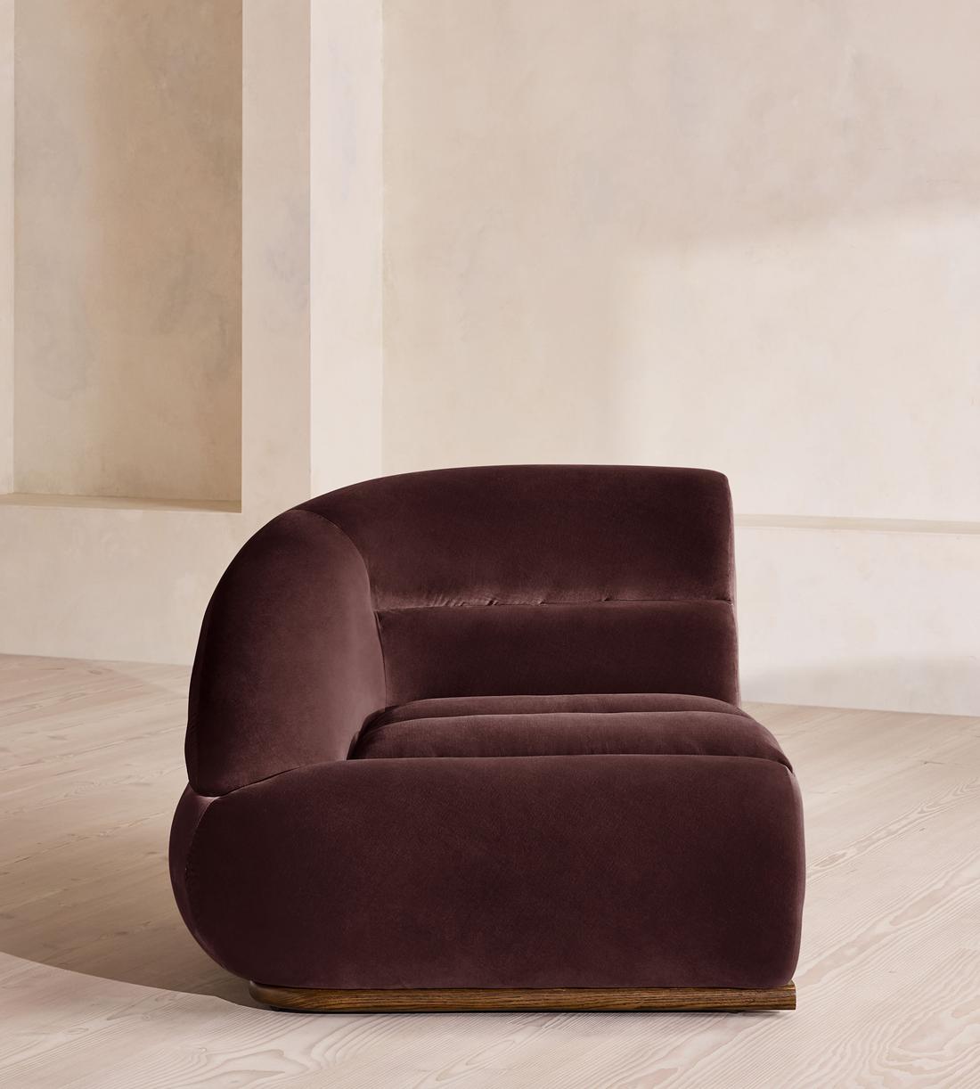 Edison Sectional Sofa - Corner Module - Velvet - Aubergine - US - Image 1