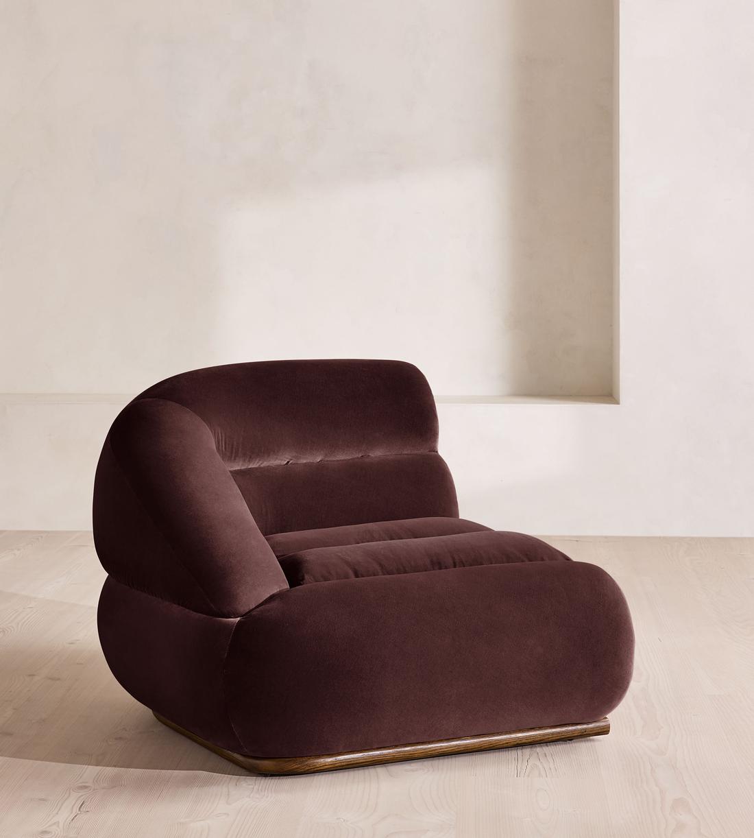 Edison Sectional Sofa - Corner Module - Velvet - Aubergine - US - Image 2