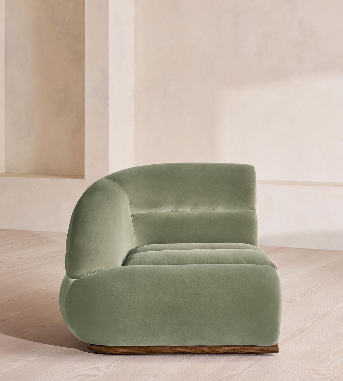 Edison Sectional Sofa - Corner Module - Velvet - Seafoam - US - Image 1