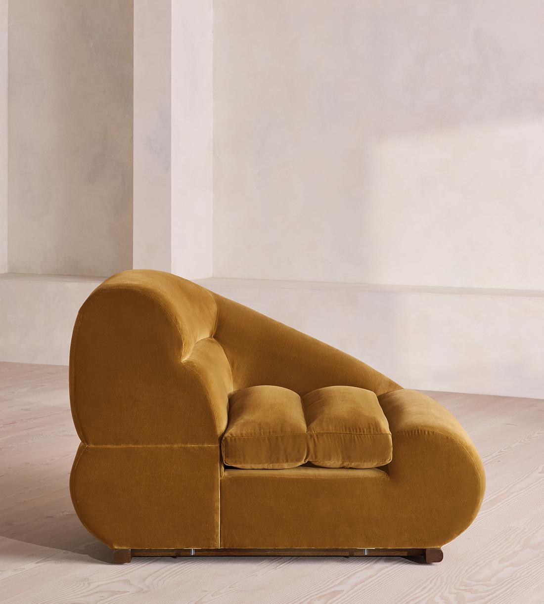 Edison Sectional Sofa - Left Arm Module - Velvet - Mustard - US - Image 5