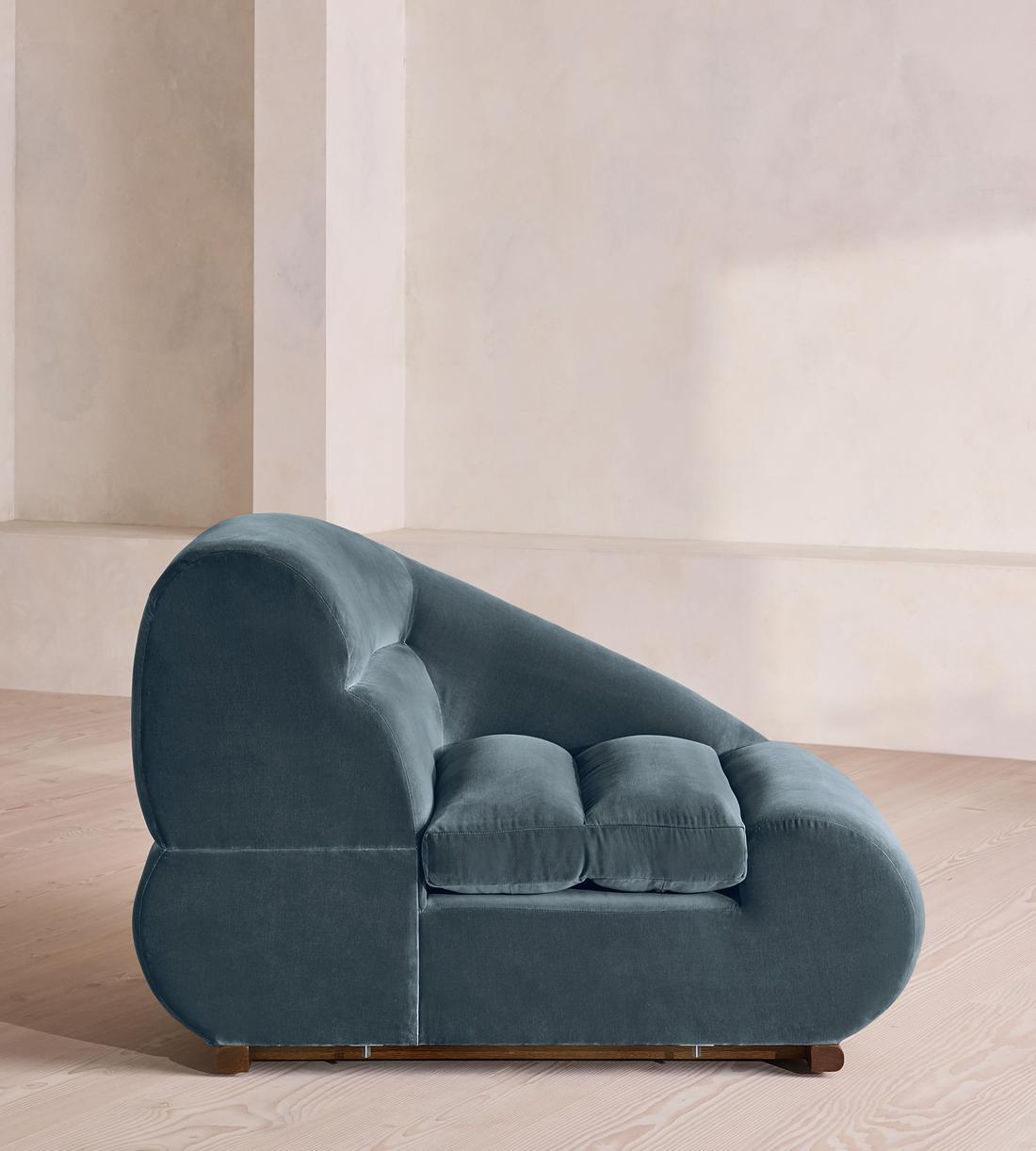 Edison Sectional Sofa - Corner Module - Velvet - Grey Blue - US - Image 6
