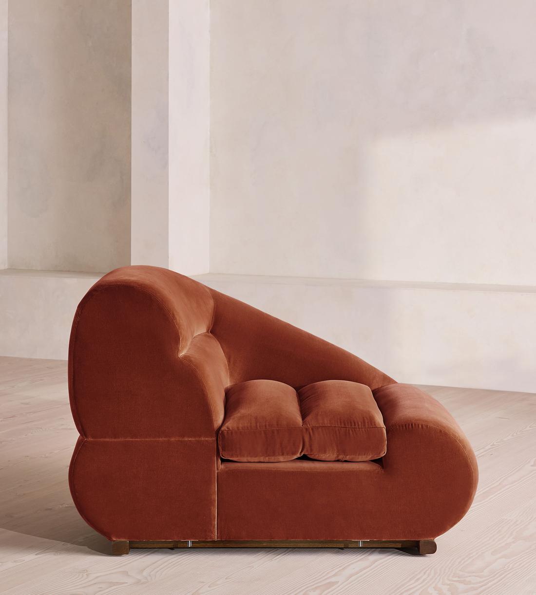 Edison Modular Sofa - Left Arm Module - Velvet - Rust - UK - Image 5