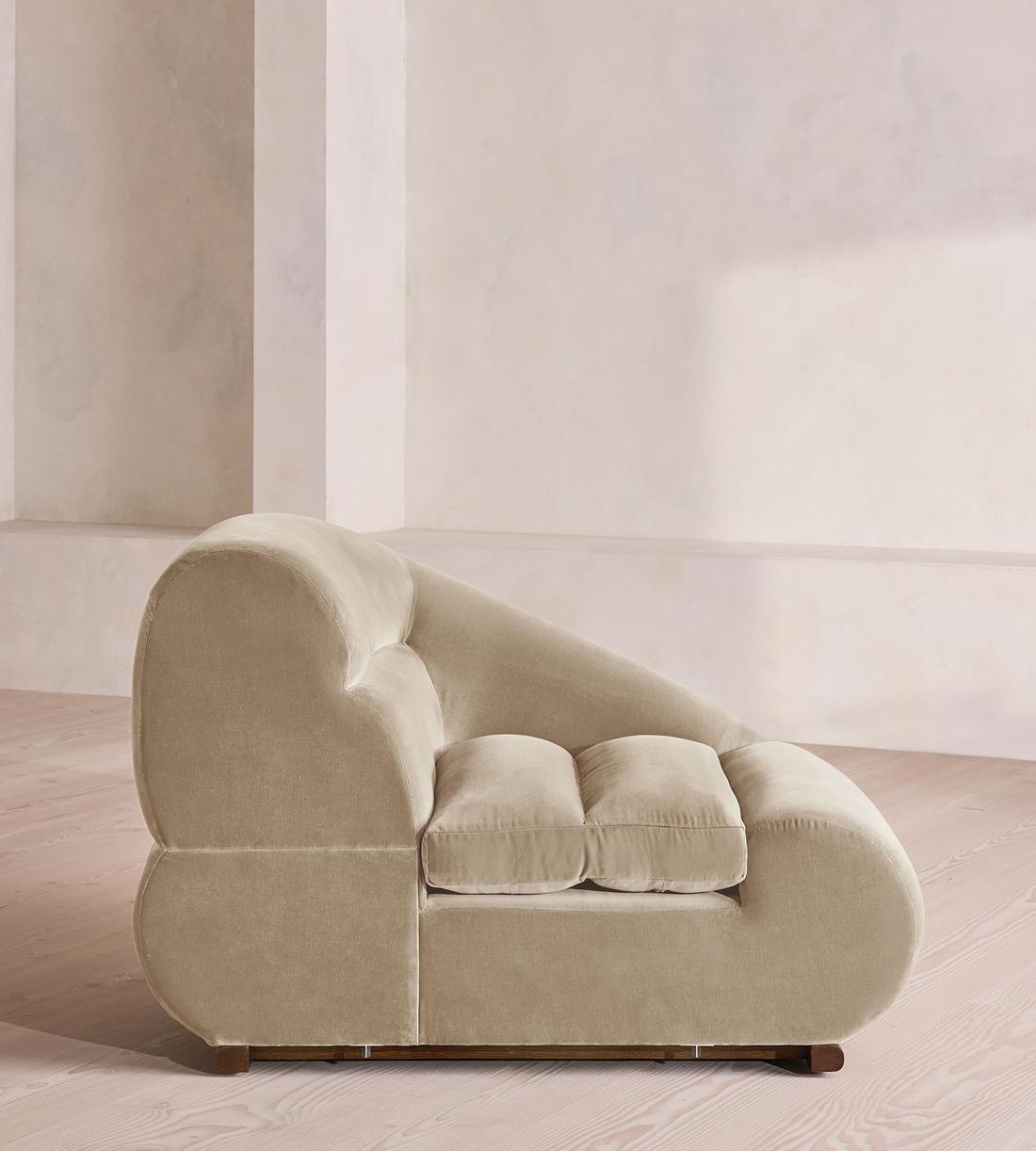 Edison Sectional Sofa - Left Arm Module - Velvet - Oyster - US - Image 6