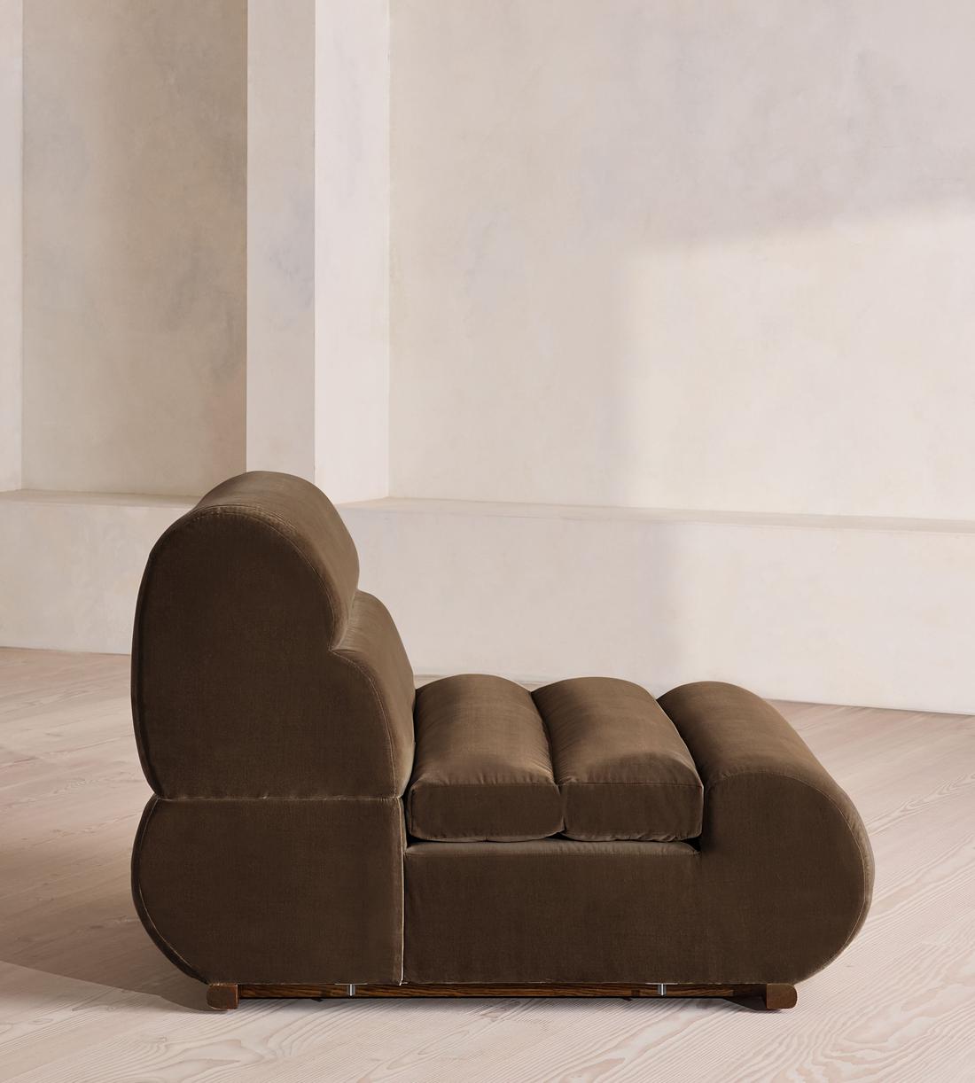Edison Modular Sofa - Left Arm Module - Velvet - Chocolate - UK - Image 6