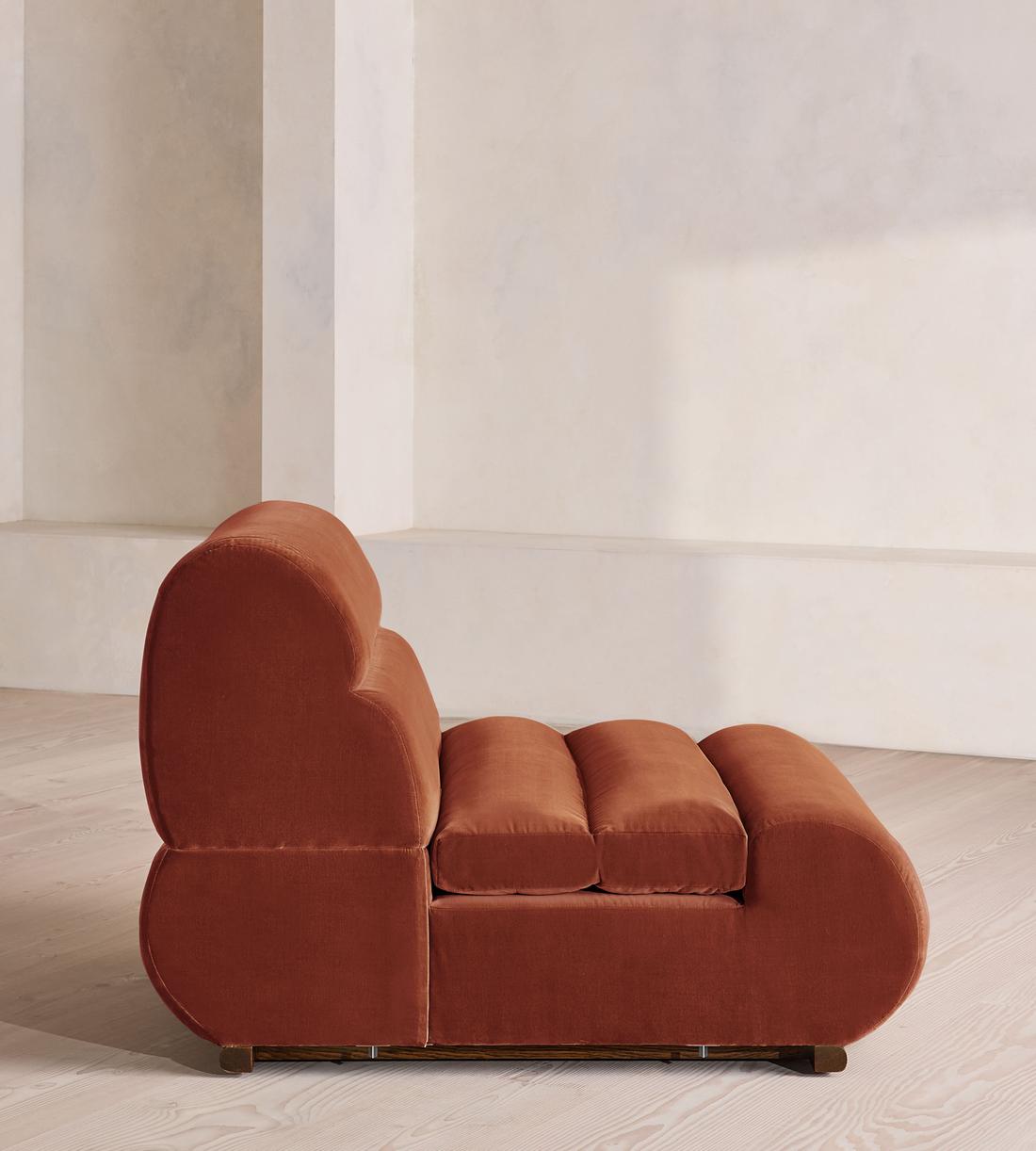 Edison Modular Sofa - Left Arm Module - Velvet - Rust - UK - Image 6