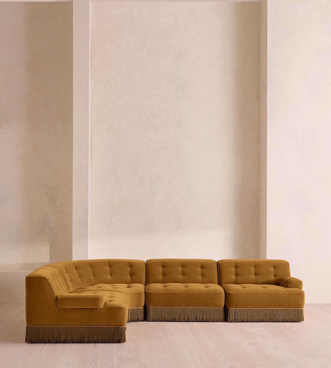 Elowen Modular Sofa - L-Shape Sofa - Velvet - Mustard UK - Listing - Image 2