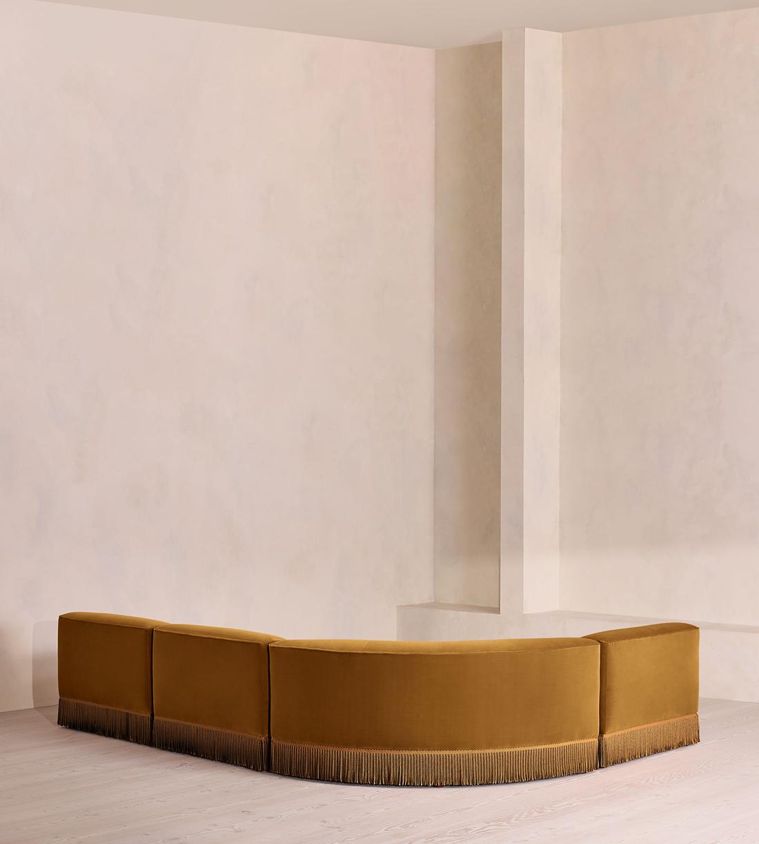 Elowen Sectional Sofa - L-Shape Sofa - Velvet - Mustard US - Images - Image 3