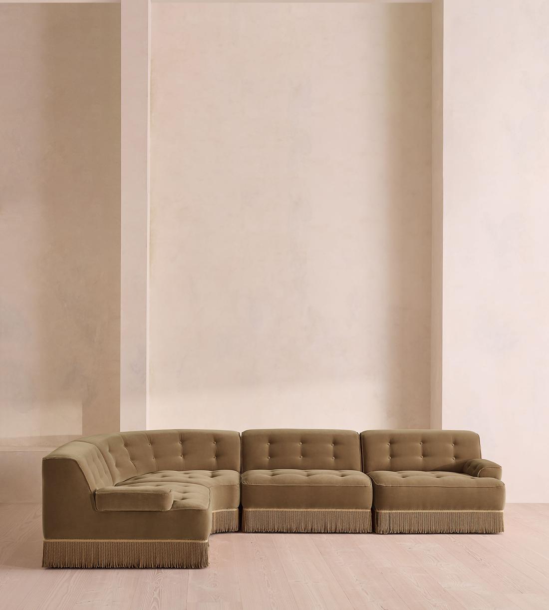Elowen Sectional Sofa - L-Shape Sofa - Velvet - Truffle - US - Listing - Image 2