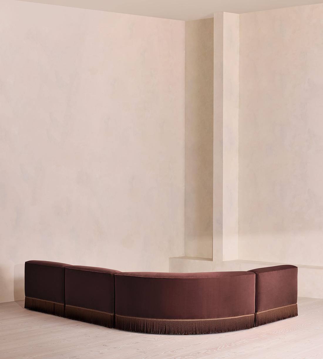 Elowen Sectional Sofa - L-Shape Sofa - Velvet - Aubergine - US - Images - Image 3